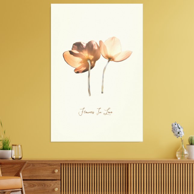 Romantische Blumen in Liebe – Botanische Fantasy B Leinwanddruck (Insitu (Wohnzimmer))