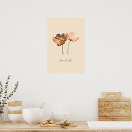 Romantische Blumen in Liebe – Botanische Fantasy B Poster