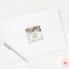 Romantische Blumen-Inspirivity Wedding Elegant Quadratischer Aufkleber