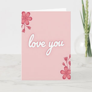 Romantische Blumen-Liebe-Dich-Prägungskarte Karte