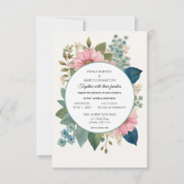 Romantische Blumen & Minimalistische Hochzeit RSVP Karte