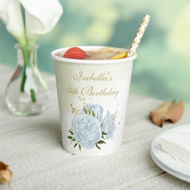 romantische Blumen Pappbecher (In Situ)