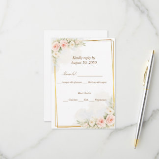 Romantische Blumen-RSVP-Karte Dusty Blush Pfingstr RSVP Karte