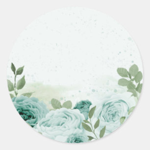 romantische Blumen Runder Aufkleber