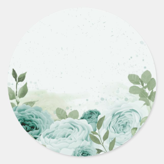 romantische Blumen Runder Aufkleber (Vorderseite)