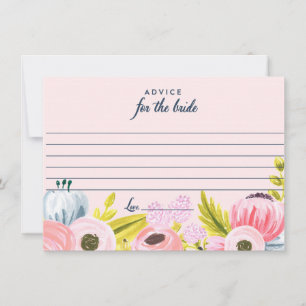 Romantische Blumenberatung für die Bride Cards Hinweiskarte