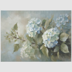 Romantische Blumenblauer Hydrangea Vintage Dekoupa Seidenpapier