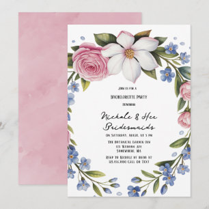 Romantische Blumenbouquet Bridesmaids Luncheon Einladung