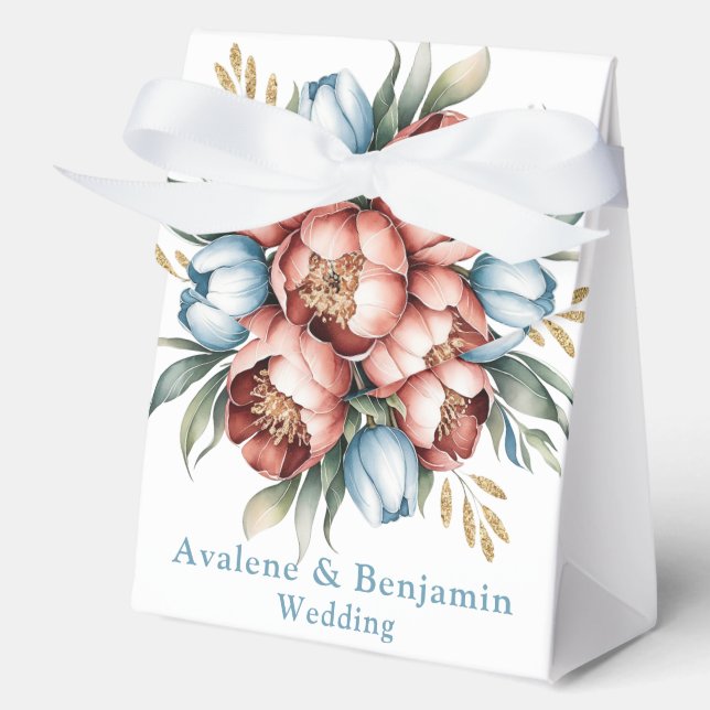 Romantische Blumenbouquet: Hochzeiten von Peonies  Geschenkschachtel (Vorderseite)