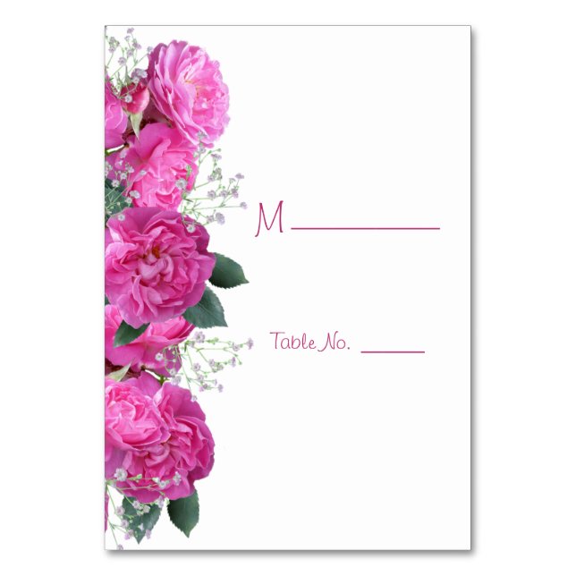Romantische Blumenbouquet Wedding Tischnummer (Vorderseite)