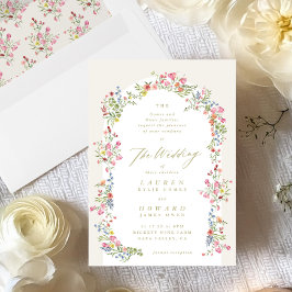 romantische Blumengarten Hochzeit Einladung