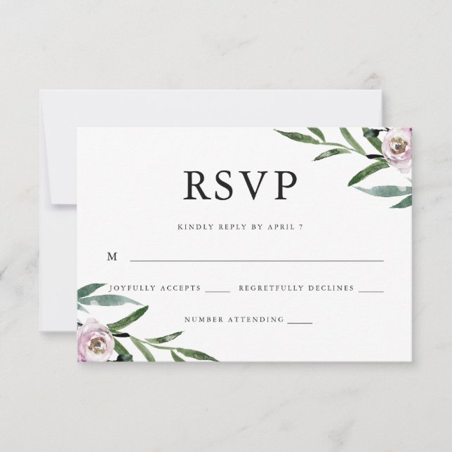 Romantische Blumenhochzeit RSVP (Vorderseite)