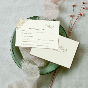 romantische Blumenhochzeit Rsvp   Script-Schriftar Karte