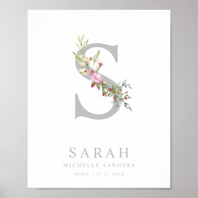 Romantische Blumeninitiativen für ein Mädchen in R Poster (Vorne)