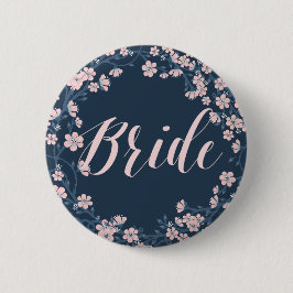 Romantische Blumenknöpfe Rosa Krautbrille Button