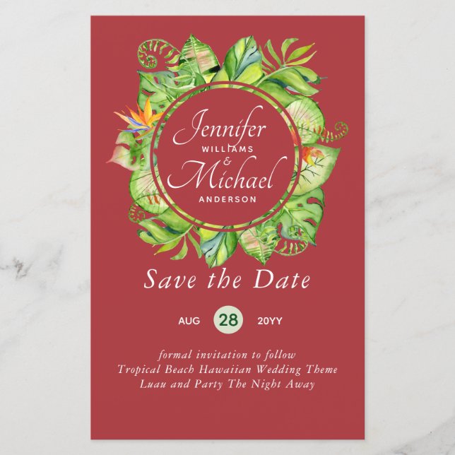 Romantische Blumenmotive Save the Date viele Farbt (Vorderseite)