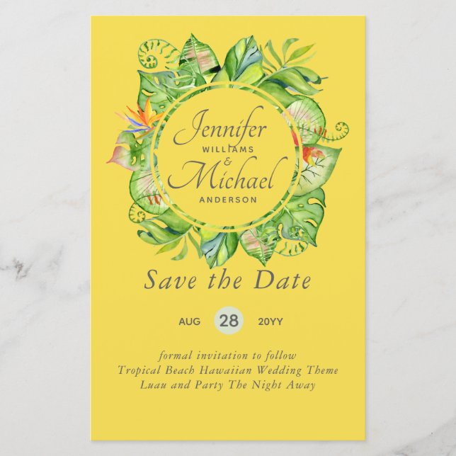 Romantische Blumenmotive Save the Date viele Farbt (Vorderseite)