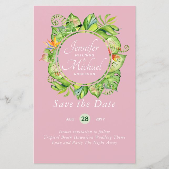 Romantische Blumenmotive Save the Date viele Farbt (Vorderseite)