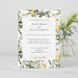 Romantische Blumenorange Sizilien Hochzeit Italien Einladung