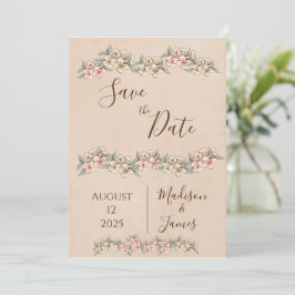 Romantische Blumenschrift handgezeichnete schicke Save The Date