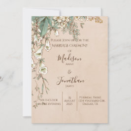 Romantische Blumenschrift Hübsche Hochzeit Einladung