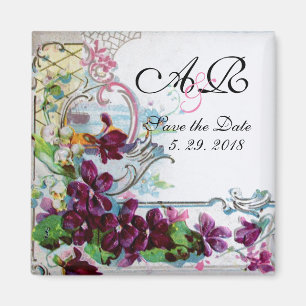Romantische Blumenwirbel Lila Stiefmütterchen Term Magnet