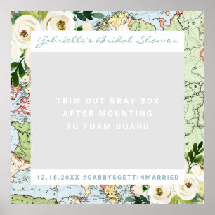 Romantische Blumige Reisethemen-Fotobooth-Requisit Poster