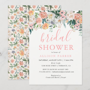 Romantische Blush Blume Bridal Dusche Einladung