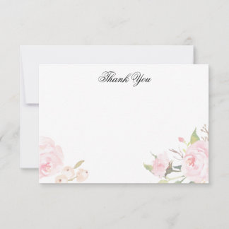 Romantische Blush Floral Flat Vielen Dank Karten