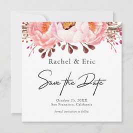 Romantische Blush Floral Save the Date Card