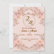 Romantische Blush Floral Save the Date Card