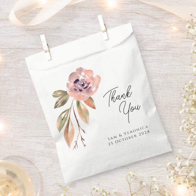 Romantische Blush Mauve Wasserfarbe Geschenktütchen (Ausgeschnitten)