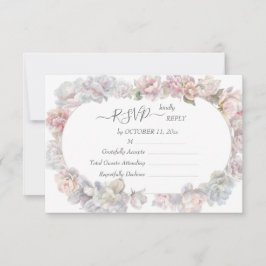 Romantische Blush Peony Floral Hochzeit UAWG 2 RSVP Karte