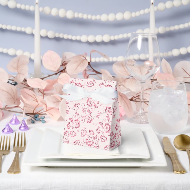 Romantische Blush Pink Glitzer Blumenhochzeit Geschenkschachtel (Hochzeit)