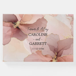 Romantische Blush Pink Gold Floral Wedding Gästebuch