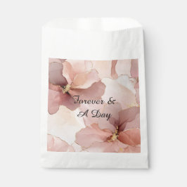Romantische Blush Pink Gold Floral Wedding Geschenktütchen