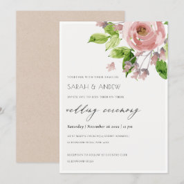 ROMANTISCHE BLUSH PINK WATERCOLOR FLUSSBREITE EINLADUNG