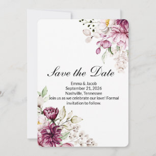 Romantische Blüte Florale Päonie Save The Date