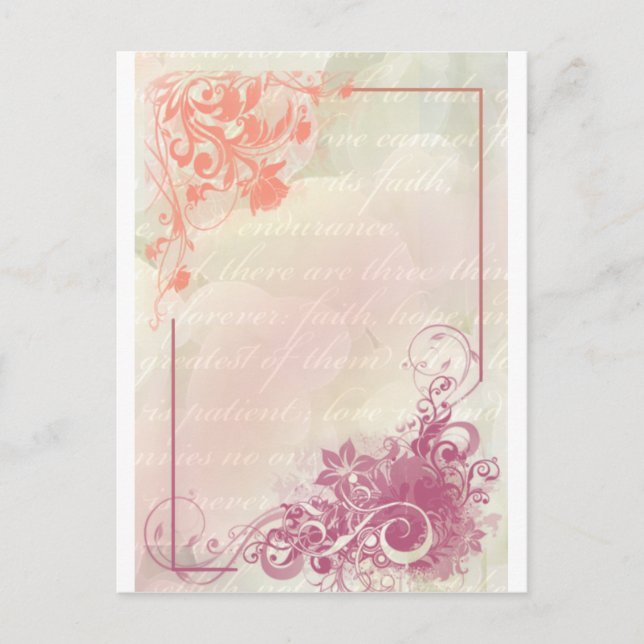 Romantische Blüte Postkarte (Vorderseite)