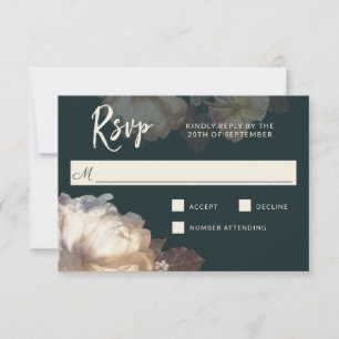 Romantische Blüten Elegante Florale Hochzeits-RSVP RSVP Karte