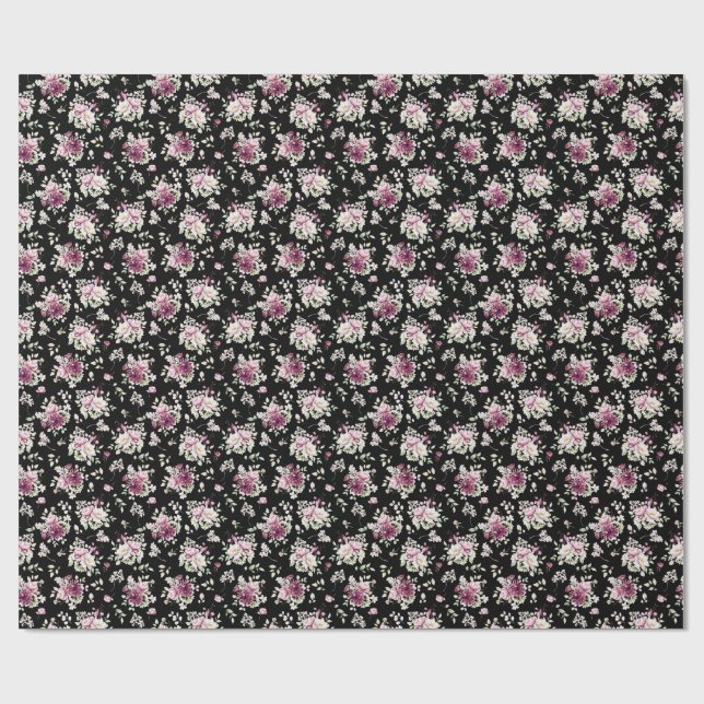 Romantische Blütenperse Geschenkpapier (Flach)
