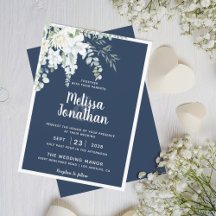 Romantische Blütenweiß sanfte Blume Blaue Hochzeit