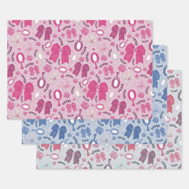 Romantische Bögen und Rose Geschenkpapier Set (Set)