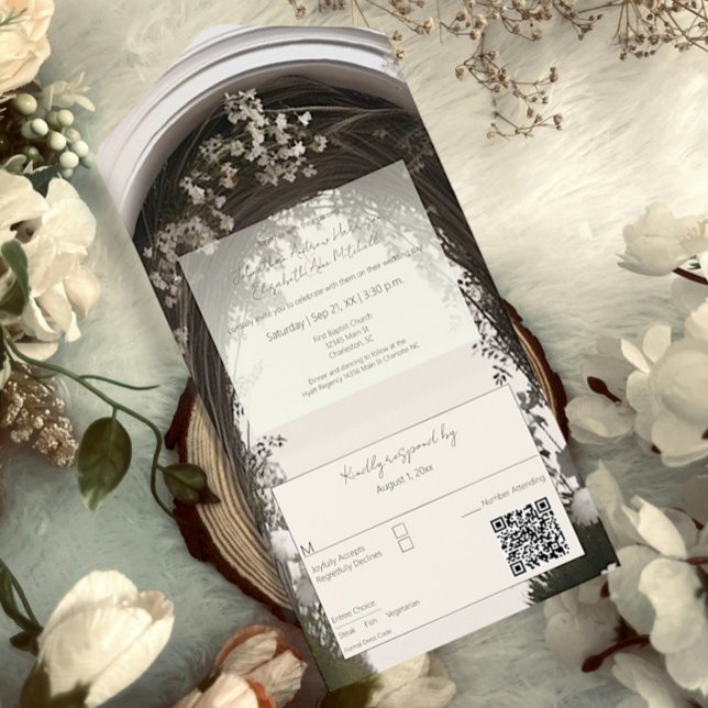 Romantische Boho Botanische Botanische Arch-Hochze All In One Einladung (Romantic Boho Botanical Arch Wedding All in One Invitation)