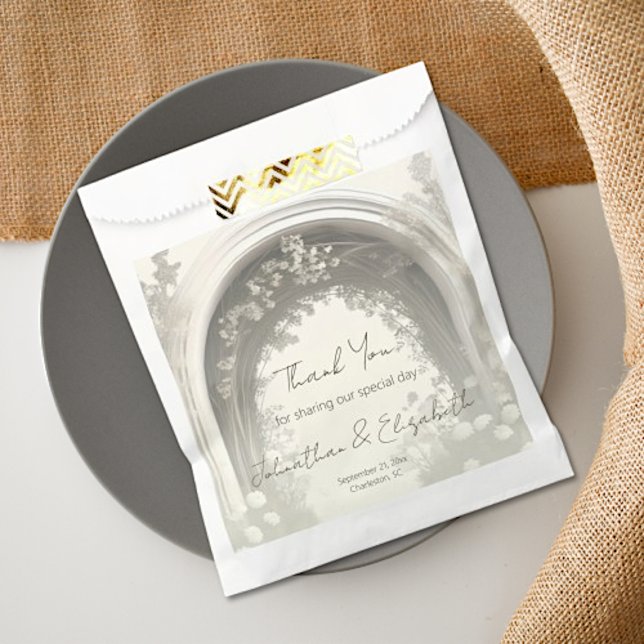 Romantische Boho Botanische Botanische Arch-Hochze Geschenktütchen (Romantic Boho Botanical Arch Wedding Favor Bag)