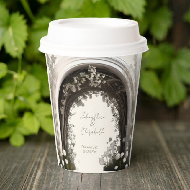 Romantische Boho Botanische Botanische Arch-Hochze Pappbecher (Romantic Boho Botanical Arch Wedding Paper Cups)