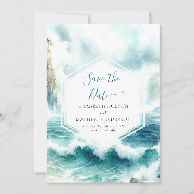 Romantische Boho Nautical Wedding Save The Date (Vorderseite)