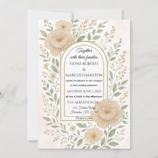 Romantische Boho Peonies & Greenery Hochzeitsfeier Save The Date