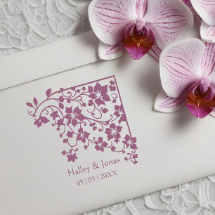 Romantische Boho Rustikale Wildblumen Hochzeit Gummistempel