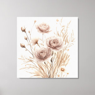 Romantische Boho Wasserfarben Kunst, Dichtung und  Leinwanddruck